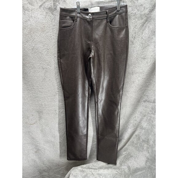 Aritzia $148 Women's 4 Wilfred The Melina Vegan Leather Pants Birch Brown NWOT - Picture 6 of 6